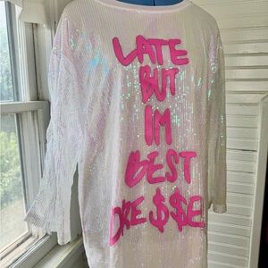 Late But Best Dressed Sequin mini dress